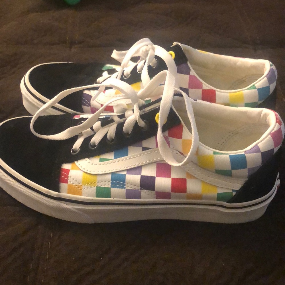 Rainbow Checkered Vans